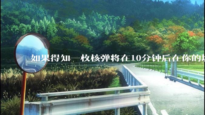 如果得知一枚核弹将在10分钟后在你的城市爆炸,除了等死还能干嘛?