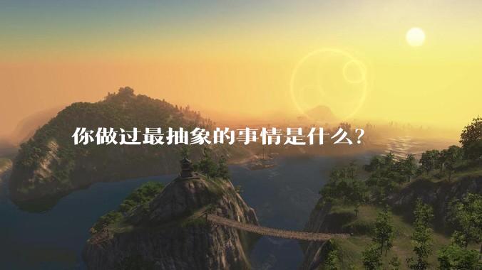 你做过最抽象的事情是什么?